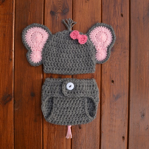 Newborn Baby Elephant Outfit Set Baby Elephant Costume Crochet Etsy