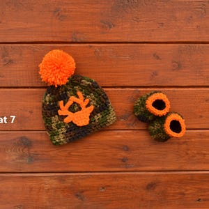 Newborn Camo Beanie, Baby Hunting Hat, Infant Hunter, Preemie Photography image 3