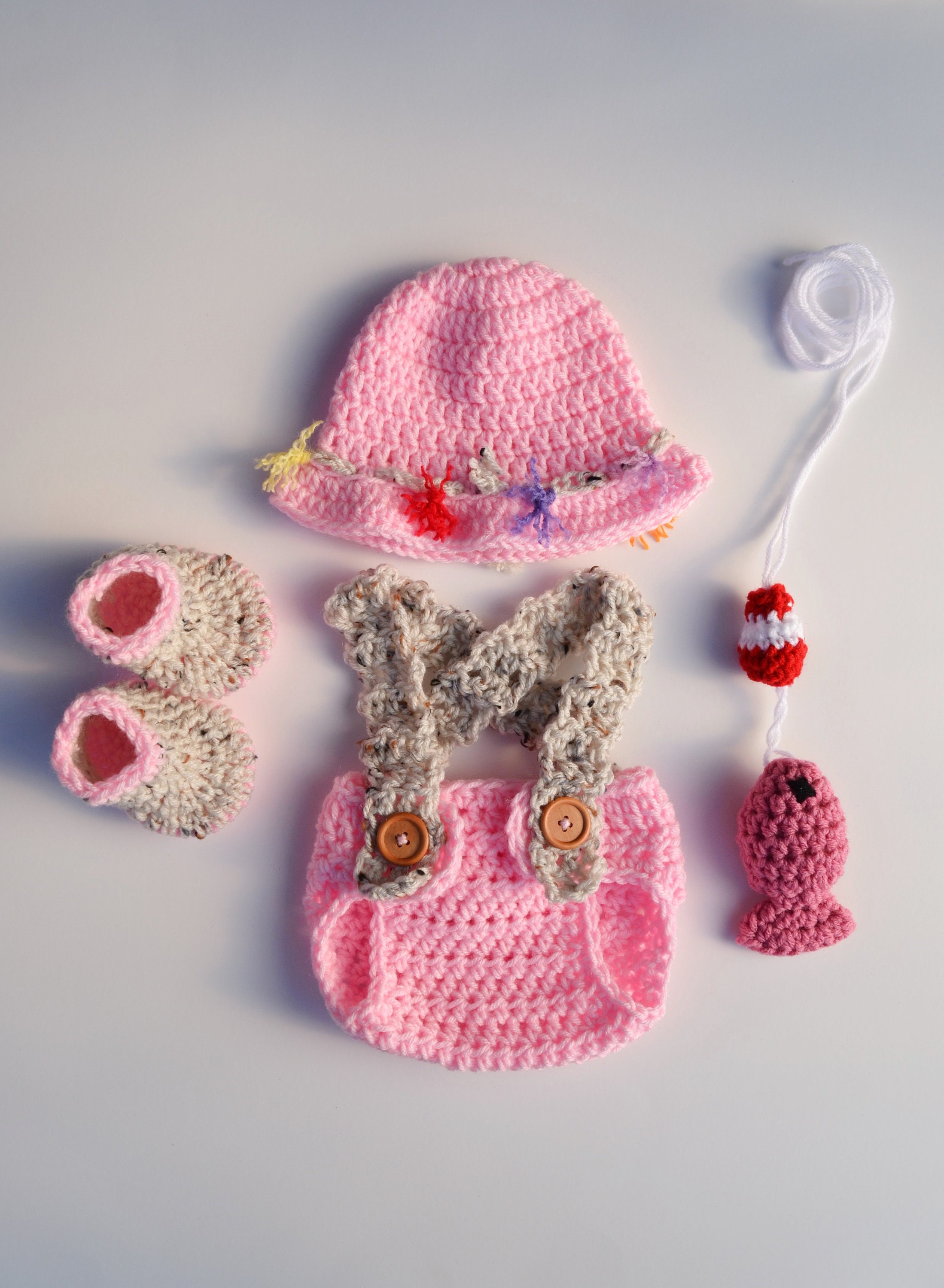 Newborn Fishing Outfit Baby Girl Fishing Outfit Pink Fishing Etsy
