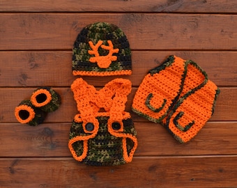 Baby Hunting Outfit, Camaflouge Infant Boy, Premie Camo, Little Hunter Suit, Newborn Pictures