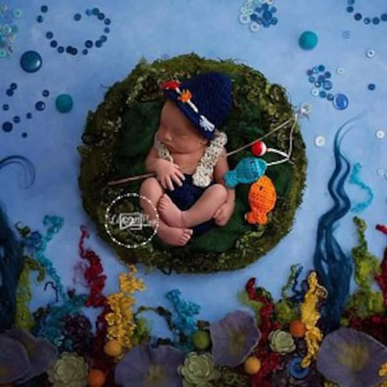 Newborn Baby Boy Fishing Outfit Baby Fisherman Costume Baby Etsy