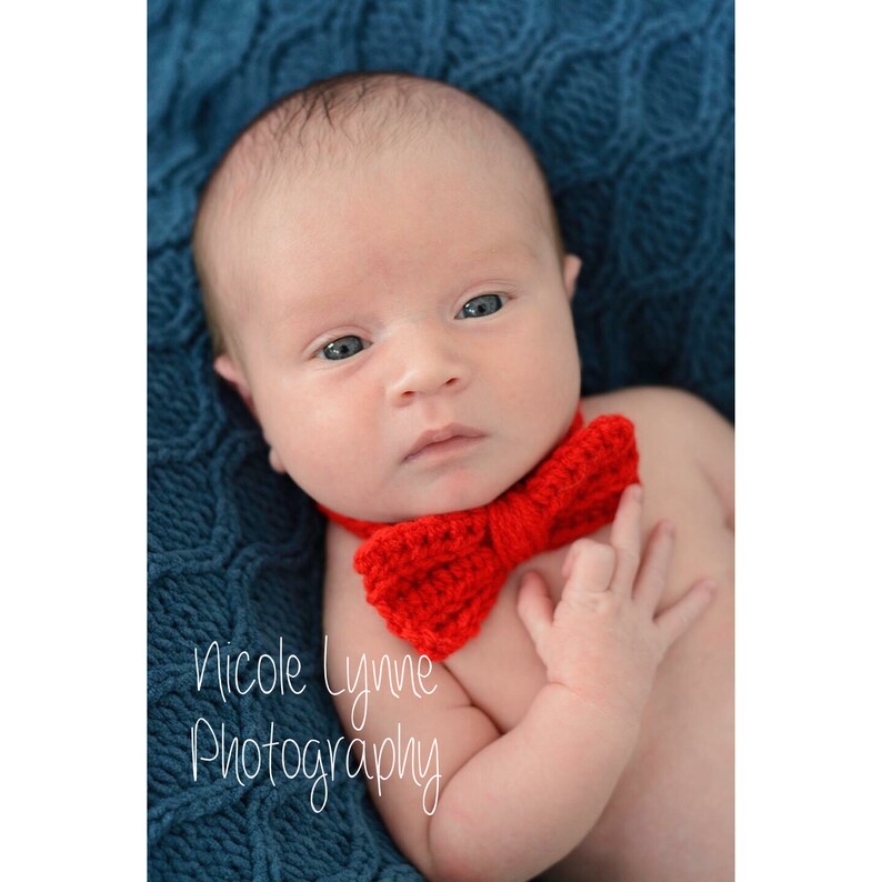 Crochet Baby Bow Tie Newborn Bow Tie Baby Boy Bow Tie Photo | Etsy