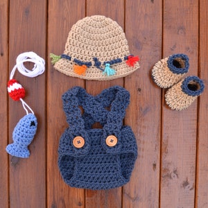 Newborn Fishing Outfit Baby Fishing Outfit Crochet Fishing Newborn