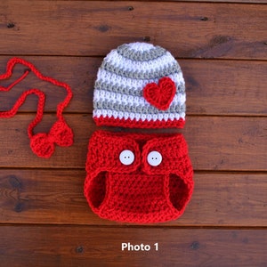 Baby Valentines Outfit Valentine's Day Photo Prop Newborn Boy Outfit Valentine's Day Outfit Newborn Valentine Crochet Valentine's Day Outfit