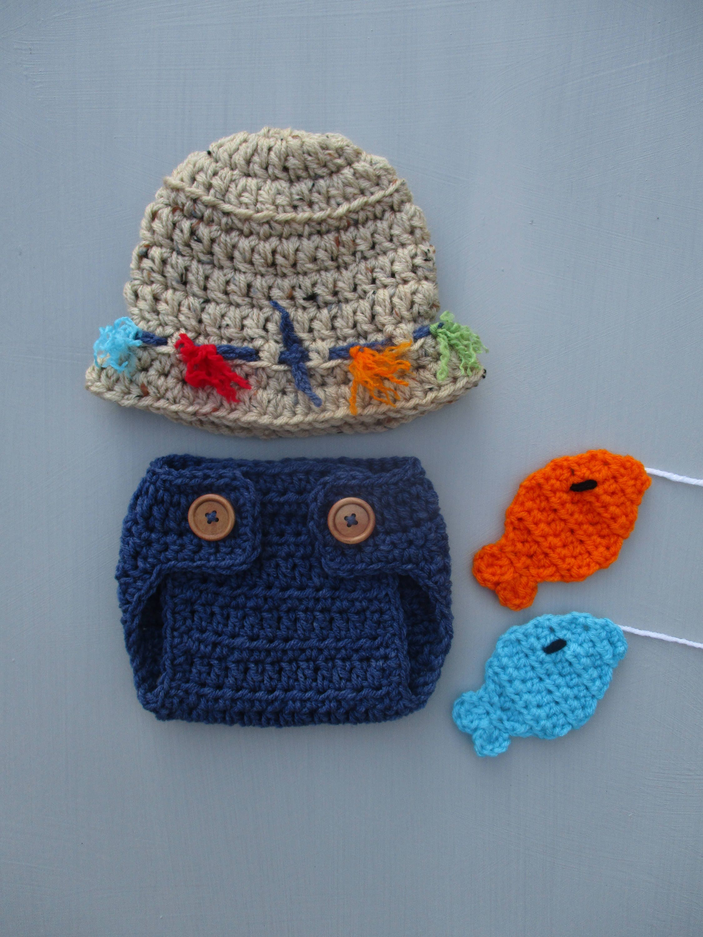 crochet baby fishing outfit pattern