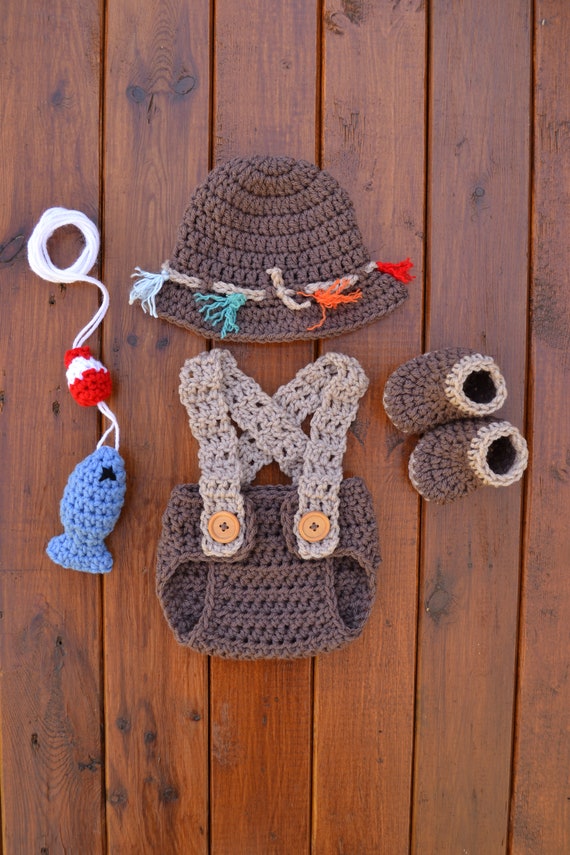 Newborn Fishing Outfit Crochet Fishing Baby Outfit Newborn