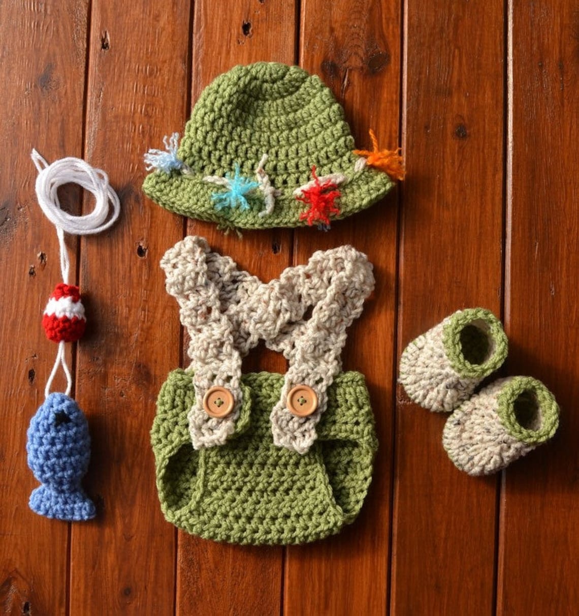 Newborn Fishing Outfit Baby Fishing Outfit Crochet Fishing Etsy