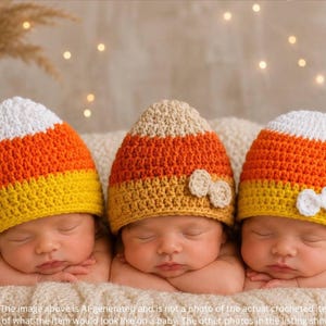 Crochet Candy Corn Baby Hat, Halloween Costume, Fall Beanie