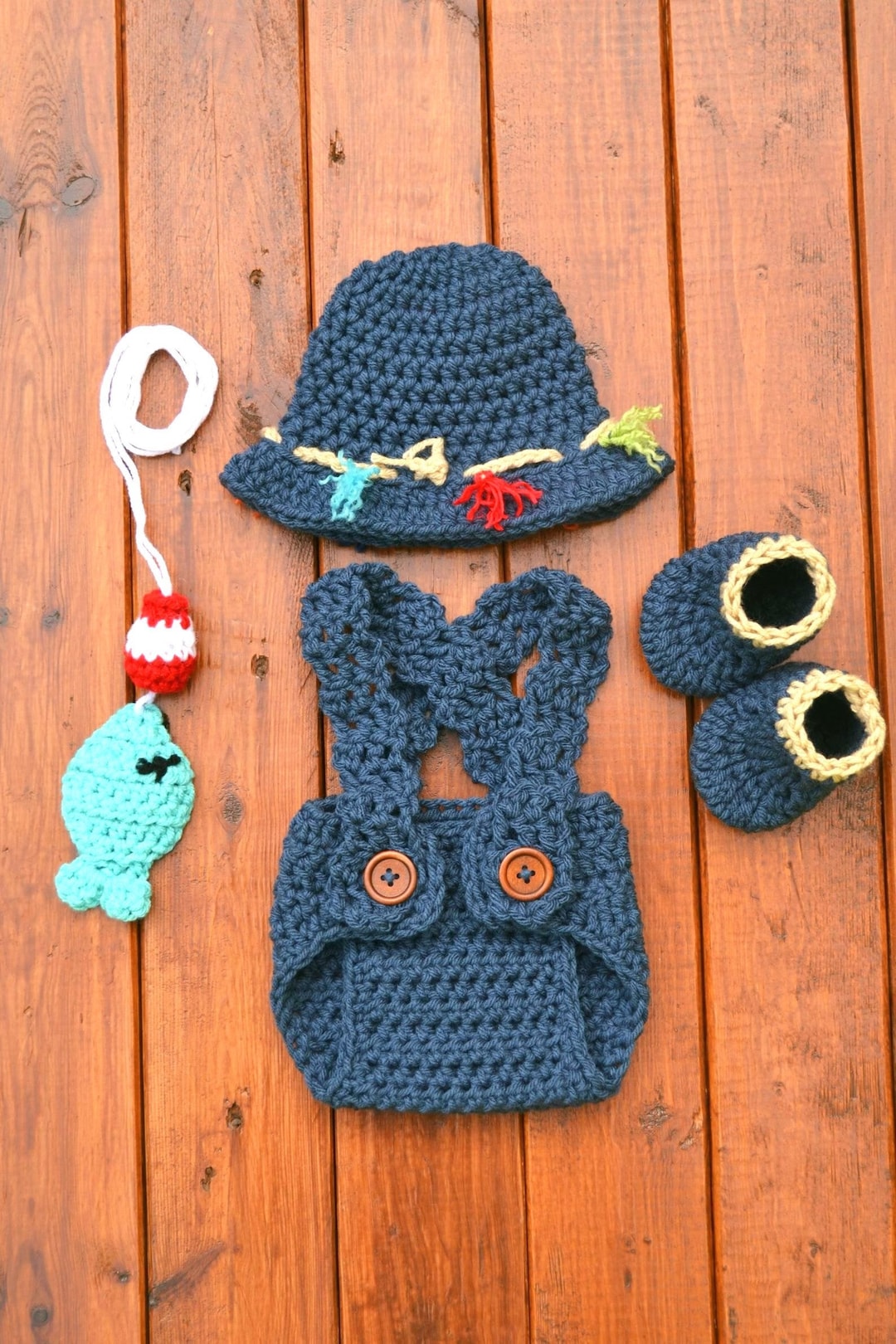 Newborn Fishing Outfit Baby Fishing Outfit Crochet Fishing Newborn Boy