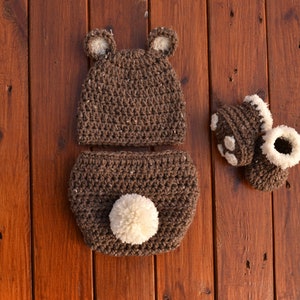 Baby Bear Outfit, Newborn Bear Outfit Newborn Boy Photo Outfit Bear Crochet Photo Props Photography Prop Crochet Baby Outfit Baby Animal Set
