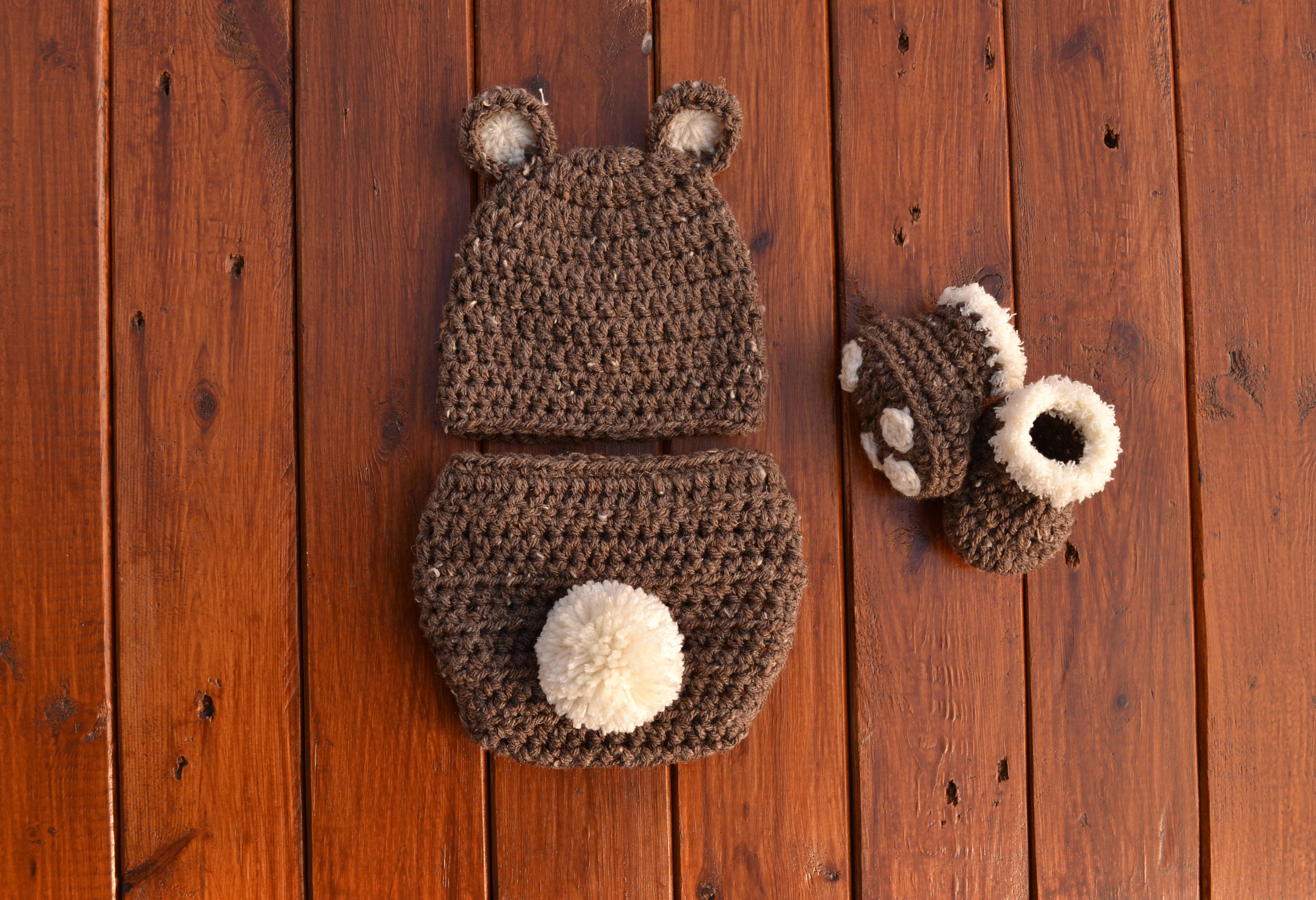 Baby Bear Outfit Newborn Bear Outfit Newborn Boy Photo Outfit Bear Crochet  Photo Props Photography Prop Crochet Baby Outfit Baby Animal Set 