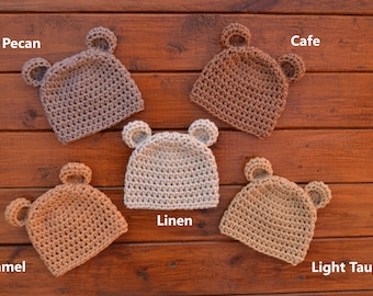 Baby Bear Hat, Baby Bear Boy Hat, Baby Bear Beanie, Baby Bear Girl Hat, Bear Hat, Newborn Bear Hat, Bear Baby Beanie, Baby Photo Prop