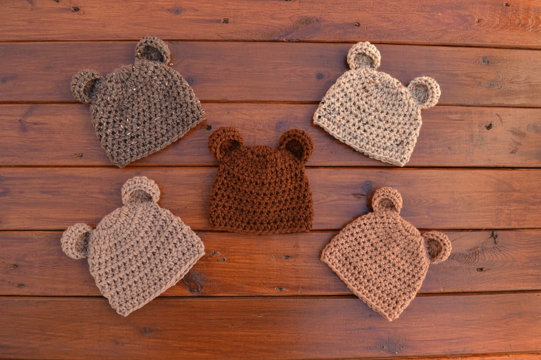 Baby Bear Hat, Crochet Baby Hat, Baby Bear Beanie Crochet Baby Hat Girl