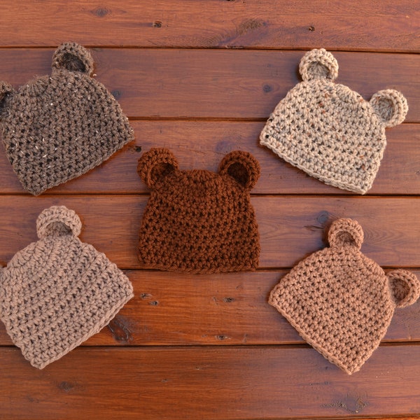 Baby Bear Hat, Crochet Baby Hat, Baby Bear Beanie Crochet Baby Hat Girl Crochet Bear Hat Newborn Bear Hat Newborn Photo Prop Baby Boy Beanie