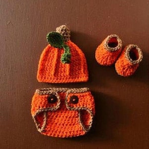Baby Pumpkin Outfit, Pumpkin Baby Boy Newborn, Newborn Crochet Pumpkin Outfit, Pumpkin Outfit for Newborn, Pumpkin Crochet Newborn Outfit