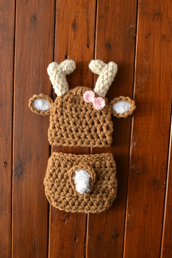 crochet baby deer outfit