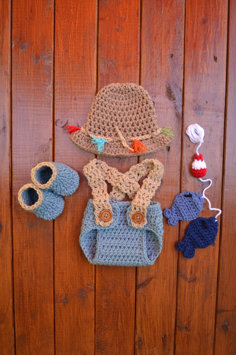 Newborn Fishing Outfit Baby Fishing Outfit Crochet Fishing Etsy
