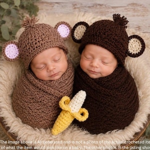 Crochet Baby Monkey Hat