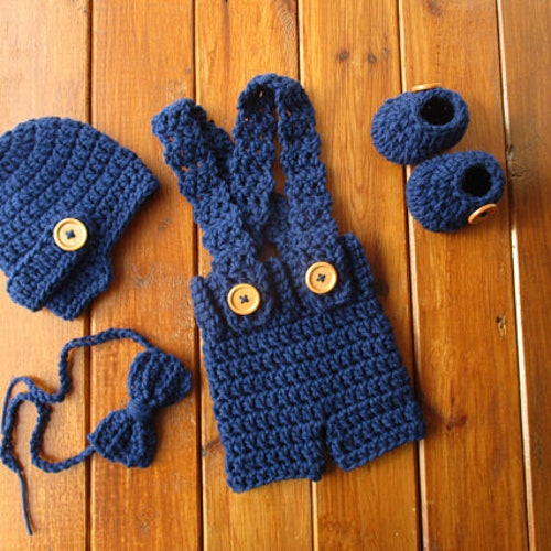 Newborn Boy Coming Home Outfit Crochet Baby Romper and Hat - Etsy