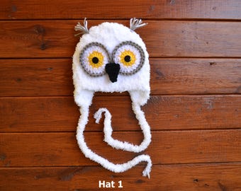Baby Owl Hat, Crochet Animal Hat, Newborn Photo Prop