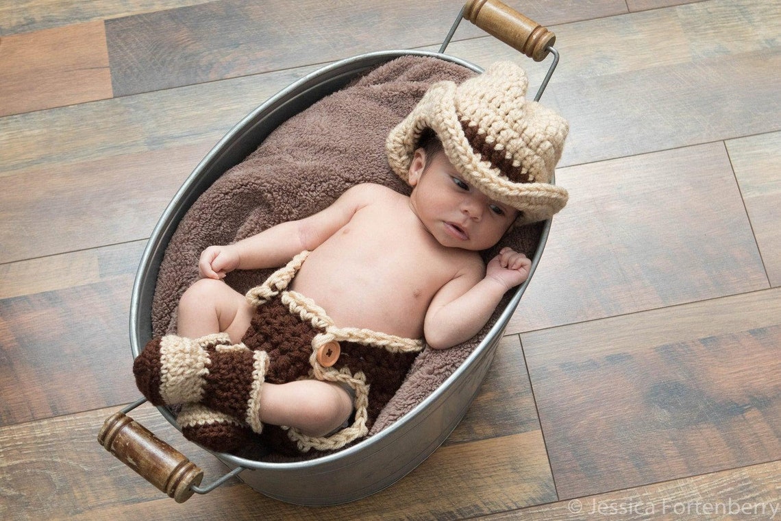 Cowboy Outfit Baby Boy Girl Cowboy Hat and Boots Set Newborn Cowboy — free download