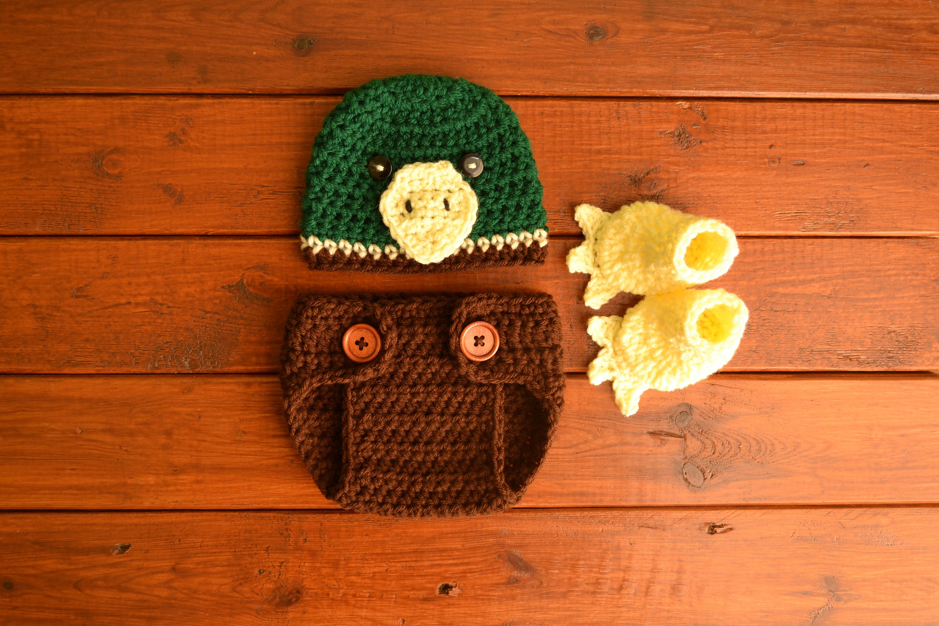 Baby Duck Outfit, Crochet Duck Outfit, Baby Mallard Duck Outfit, Newborn Photo Outfit, Crochet Baby Animal Costume, Baby Photo Prop