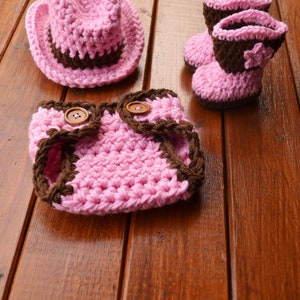 Baby Girl Cowboy Outfit, Baby Cowboy Outfit, Crochet Cowboy Outfit For Baby Girl, Newborn Girl Photo Outfit, Pink Cowboy Outfit, Photo Prop
