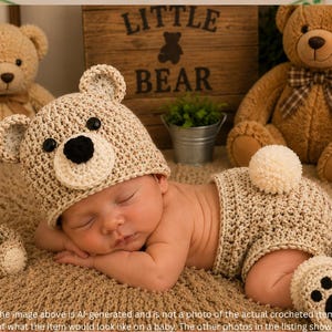 Buff Fleck Baby Bear Clothes, Infant Photo Prop Outfit, First Birthday Outfit, Barley Baby Bear Outfit, Baby Shower Gift