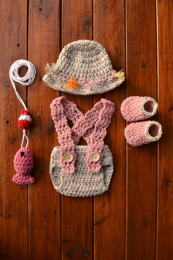 crochet newborn fishing outfit
