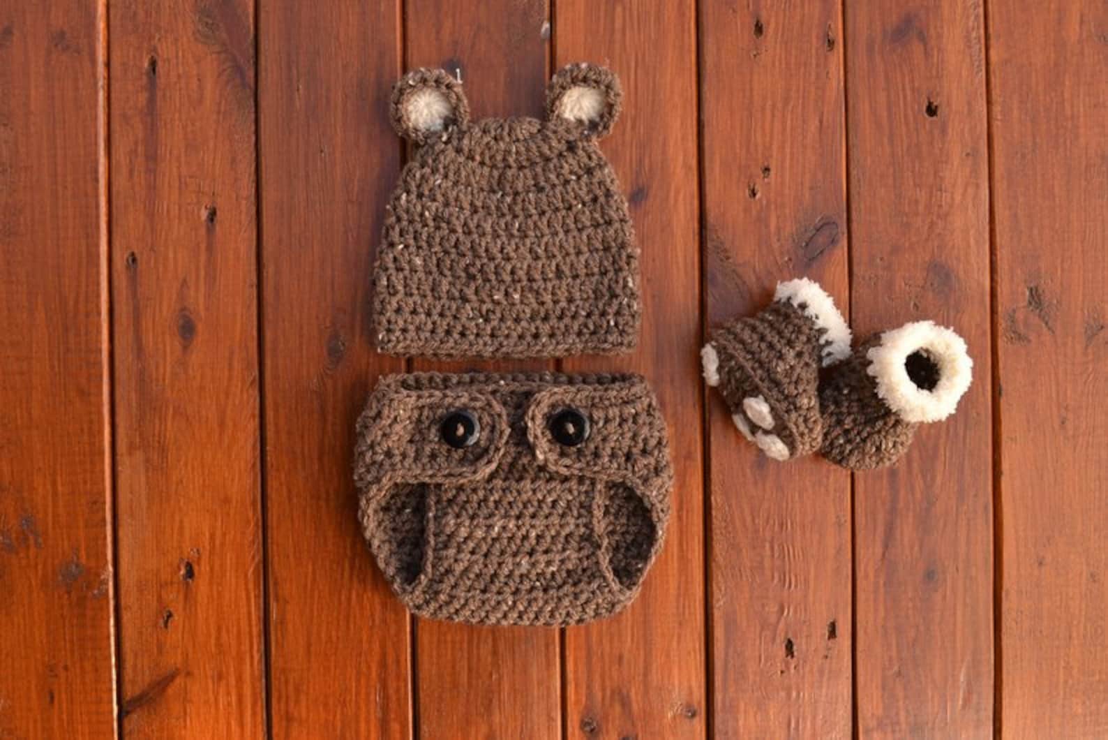 Newborn Baby Bear Outfit Crochet Baby Bear Outfit Newborn Boy Etsy
