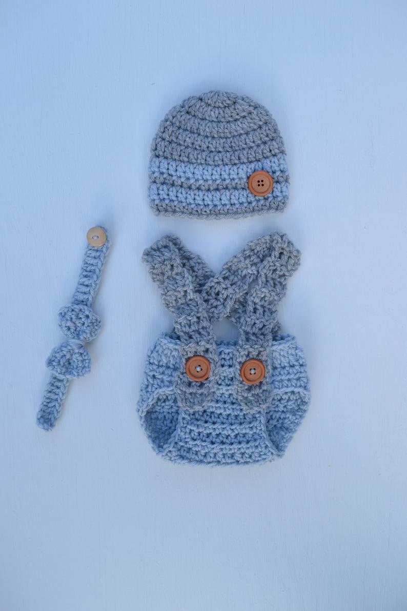 Newborn Boy Photo Outfit Crochet Baby Boy Outfit Baby Boy Etsy