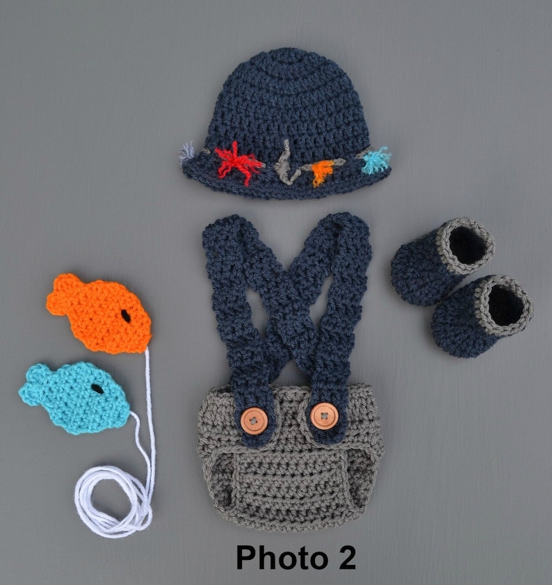 Baby Fishing Outfit Newborn Fishing Outfit Newborn Boy Photo Etsy