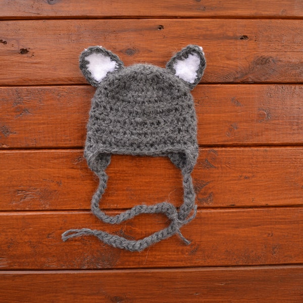 Baby Wolf Hat Newborn Wolf Hat Wolf Baby Earflap Hat Newborn Animal Hat Crochet Wolf Hat Halloween Baby Hat Baby Boy Girl Hat Baby Hat