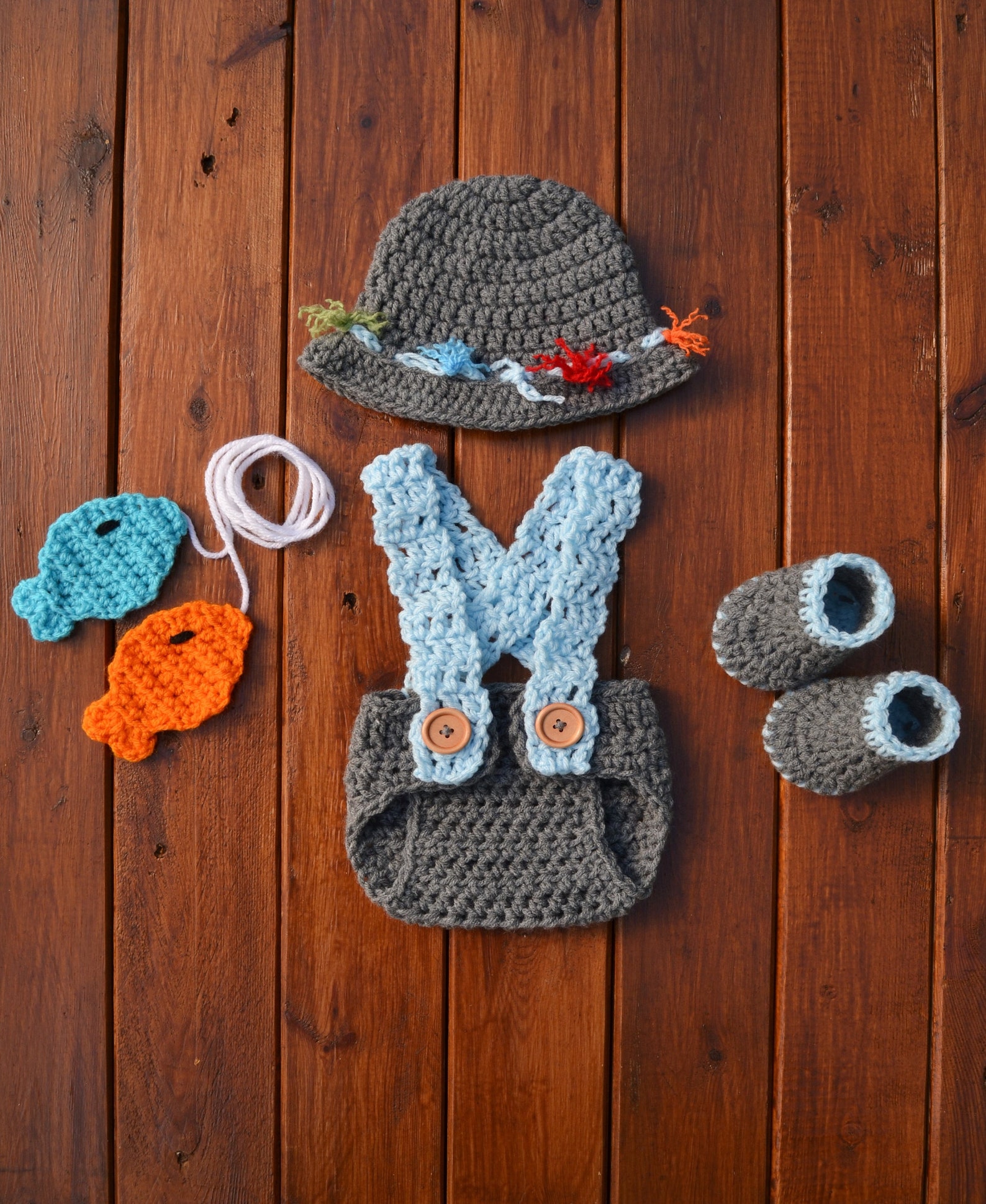 Newborn Fishing Outfit Baby Boy Fishing Outfit Crochet Fishing Etsy