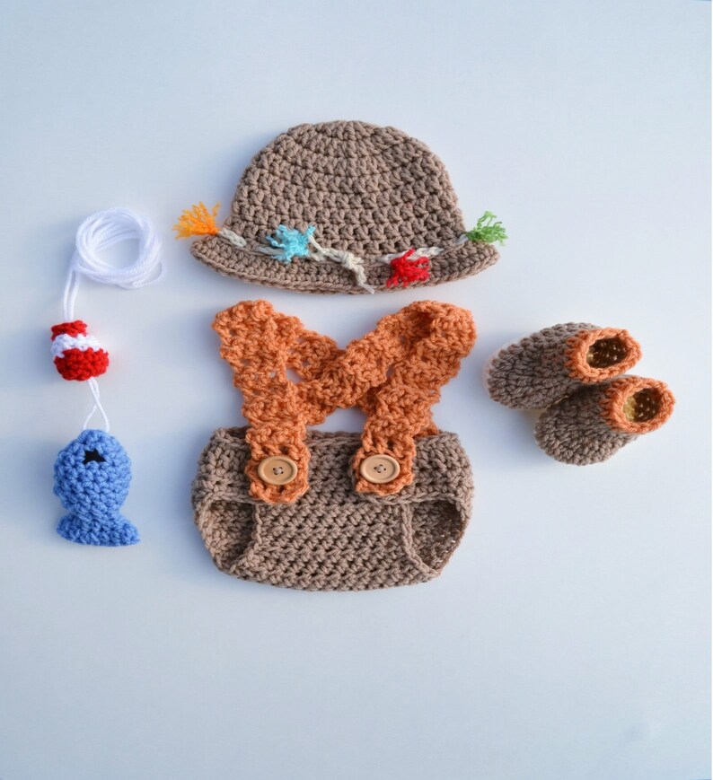 Newborn Baby Boy Fishing Fisherman Outfit Set Costume Fishing Etsy