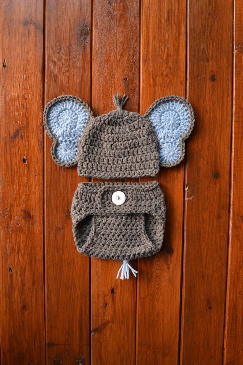 crochet elephant newborn outfit