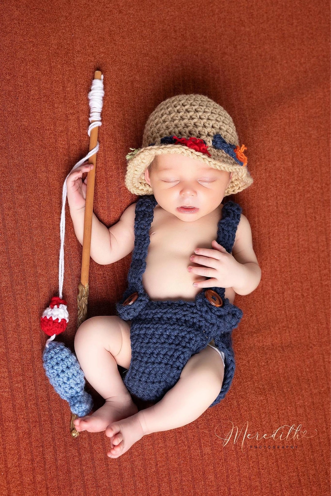 Newborn Fishing Outfit Baby Fishing Outfit Crochet Fishing Outfit