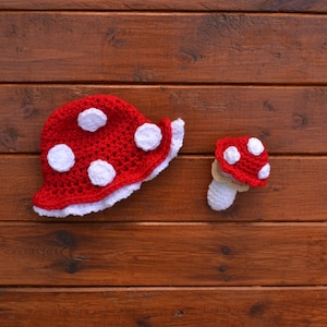 Mushroom Bucket Hat Baby Bucket Hat Crochet Mushroom Bucket Hat Mushroom Baby Hat Handmade Hat Halloween Hat Baby Photo Prop Party Hat