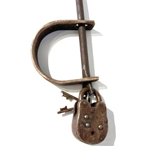 Vintage Heavy Wrought Iron Lock Leg Shackles