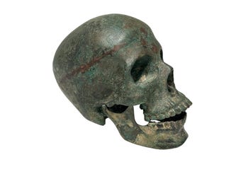 Life Size Bronze Skull with Articulated Jaw