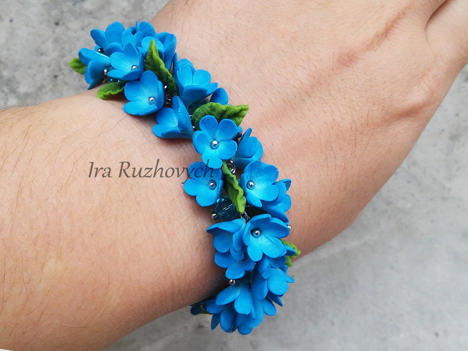 Polymer Clay Jewelry Flower Charm Bracelet Handmade Flowers Etsy