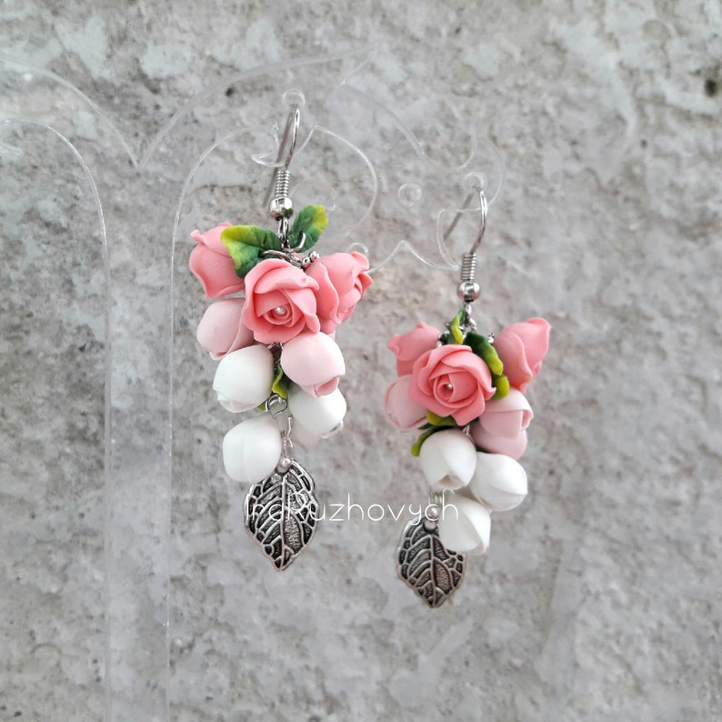 Rose Flower Bunches Earrings - Etsy