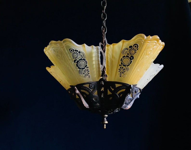 Extravagant 1920 S Slip Shade Chandelier Elegant