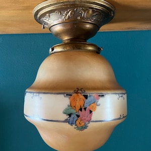 Circa 1920-1930 Gorgeous Honey Colored Glass -Rich Patina -Fabulous Design: Art Nouveau? Spanish Revival? Mission? Victorian? Hacienda Boho?