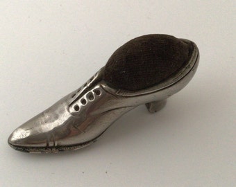 Petite Vintage Porcelain Shoe Pin Cushion
