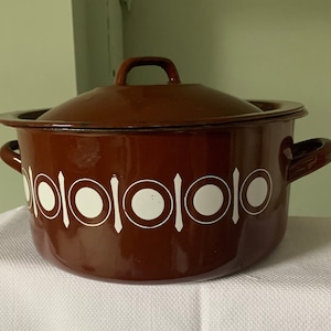 Large Enamel Lidded Casserole
