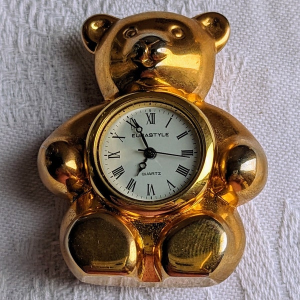 Horloge miniature ours en peluche