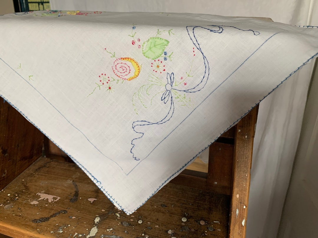 Vintage Cotton Embroidered Mats Set of 2 Etsy