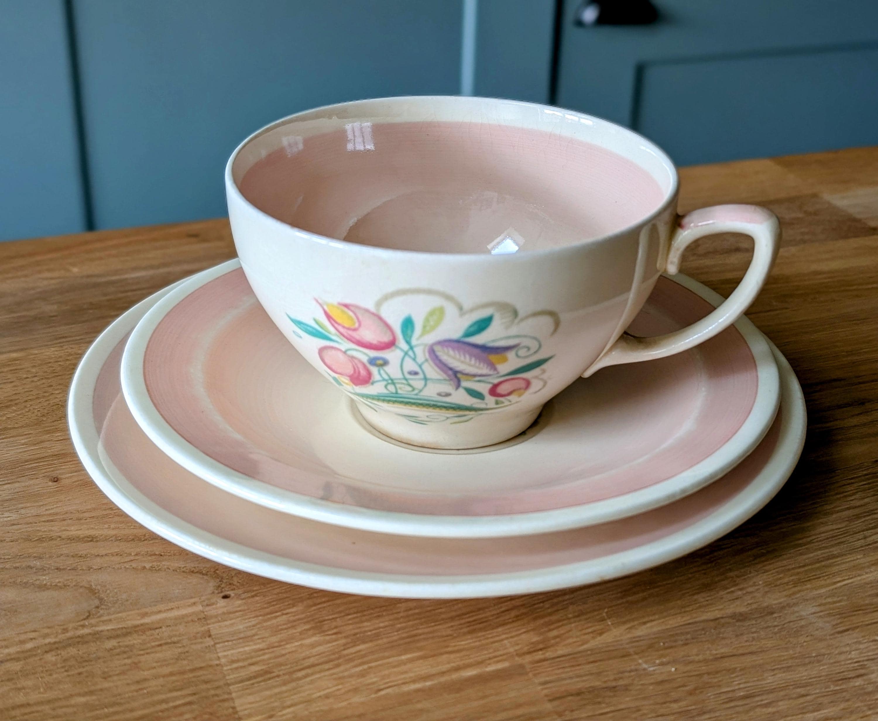 Susie Cooper ヴィンテージ 食器 レヴェリ トリオ カップ