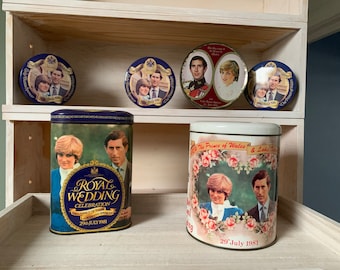 Vintage Royal Wedding Souvenir tins Charles and Di